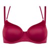 afterglow red satin wired padded balcony bra