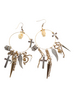 LOVEsick Skull Multi Charm Hoop Earrings