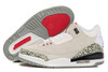 Air Jordan AJ 3 Suede Shoes with White Black and Red Grey Cement Feature For Women