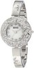 Часы Badgley Mischka Women's BA/1095MPSV Swarovski Crystal Accented Floral Design Silver-Tone Bangle Watch