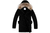 Moncler Men Fur Long Down Coat Black