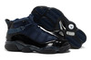 Men Black and Blue Air Jordan Retro 6 Rings Basketball Sneakers - Winterized