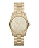 Michael Kors Mid-Size Golden Stainless Steel Logo Three-Hand Watch