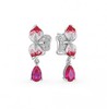 СЕРЕБРЯНЫЕ СЕРЬГИ C РУБИНАМИ, ФИАНИТОМ И ЭМАЛЬЮ