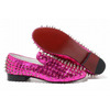 Pink Christian Louboutin Rollerboy Spikes Womens Flat Red Sole Shoes