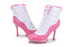 Ladies Nike Jordan 11 "White & Pink" Retro High Heels Shoes Air Max