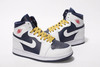 Michael Retro Jordan 1 Dark Blue and White Yellow Men Basketball Sneaker