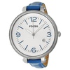 Fossil Heather Silver Dial Blue Leather Ladies Watch ES3279