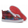 Christian Louboutin Louis Tartan Mens Sneakers Red