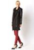 Standout Faux Leather-Trimmed Coat