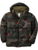 Boys Frost Free Quilted Jackets Green Camo