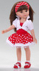 04557 Кукла Кэрол, в бело-красном в горошек