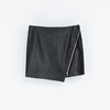 ● Zara Black Faux Leather Mini Skirt With A Zip
