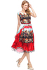 ROMWE Baroque Red Sleeveless Maxi Dress