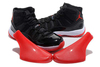 Air Jordan AJ Retro 11 Release Big Size Men's Sports Sneaker "Bred" - Red and Black Color