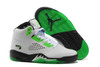 Ladies Jordans 5 with Green and White Black Color