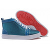 Red Bottom Christian Louboutin Louis Strass High Top Men Sneakers Blue