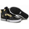 supra vaider high shoes black gold white color mens