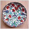 Декоративная тарелка с цветочным орнаментом (в синих тонах) из Турции