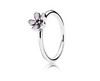 Кольцо в форме цветка из серебра с розовой эмалью  №  190879EN40
