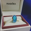 Pandora Silver Blue Fizzle Sparkly Murano Charm
