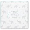 SwaddleDesigns Elephant and Chickies Ultimate Receiving Blanket, Sunwashed Aqua