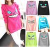 Zipper Smile Mouth 3D Cat Front Shoulder Ear Long Sleeve Jumper Sweate