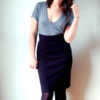 american apparel black interlock pencil skirt