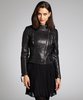 BCBGeneration black leather quilted detail asymmetrical zip cropped moto jacket | BLUEFLY up to 70% off designer brands