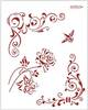 Трафарет Barocci Роза и птичка
