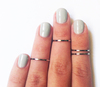 Silver knuckle staking rings set