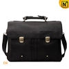 Men Black Italian Leather Briefcase Bag CW914130