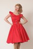 Платье красное в горох в стиле 50х