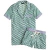 Jcrew Short-sleeve sleep set in green foulard