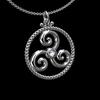 White Gold Diamond Triskelion Triskele Pendant Necklace