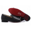 Black Velvet Christian Louboutin Rollergirl Mens Red Sole Flat Shoes