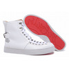 White Christian Louboutin Alfie Flat High Top Men Red Sole Shoes