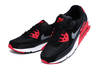 Nike Air Max 90 Essential (Black - Wolf Grey & Atomic Red/Anthracite) Running Trainers for Womens