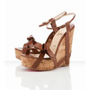 Red Bottom Christian Louboutin Miss Cristo 140mm Wedges Leather Cognac