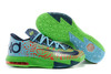 Mens Nike KD VI "Liger" Sneakers Colorway: Electric Green/Night Factor and Atomic Orange