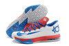 Nike Outlet KD 6 Mens Sneakers - Paris Tribute - Color:Navy Blue/Red-White