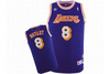 NBA Los Angeles Lakers Kobe Bryant 8 Number Purple Yellow White Jerseys