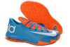 Nike Zoom KD VI "Blue/Orange - Silver" Male Size Kevin Durant Shoes