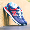 New Balance Navy/Aqua 574 Stadium Jacket Trainers
