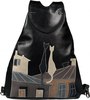 Женский дизайнерский рюкзак Коты на крыше