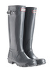 HUNTER ORIGINAL TALL GLOSS GRAPHITE WELLIES