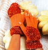 Оранжевые перчатки-варежки