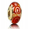 Pandora red swirls murano