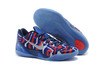 Lakers Kobe Bryant 9 Low EM Blue Silver Red White Mens NBA Basketball Shoes - "Independence Day"