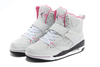 Girls Jordan Flight 45 High (GS) In White/Fusion Pink & Black Design Shoes